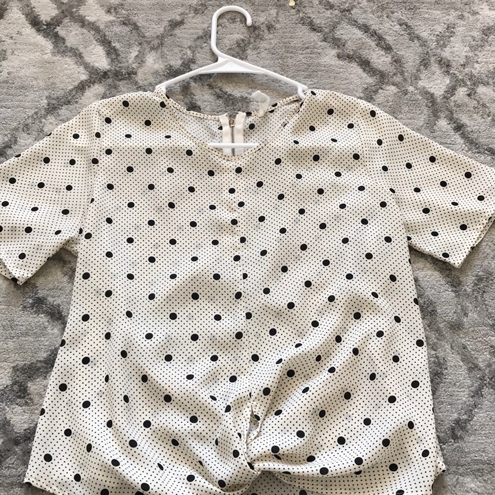 White and Black Blouse